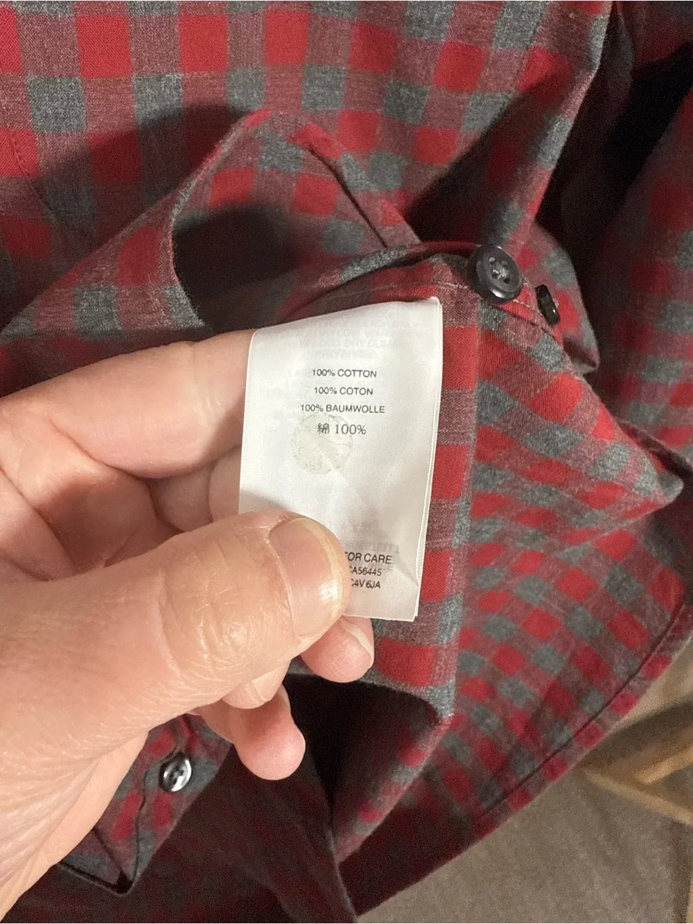 J.Crew Mens Slim Plaid Button Down Shirt Red Gray Size L